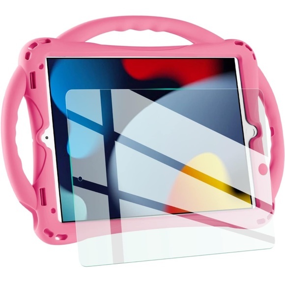 TopEsct Kids Case for iPad 10.2 inch - Shockproof Silicone Cover with Tempered - Picture 1 of 7